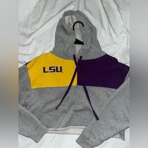 Hype and Vice LSU cropped embroidered hoodie